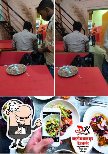 The restaurant's interior and food
