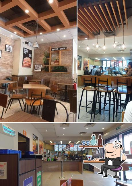 Take a seat at one of the tables at Burger King