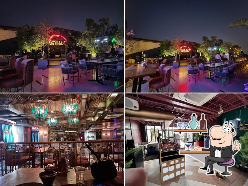 Take a seat at one of the tables at Distillery Lucknow