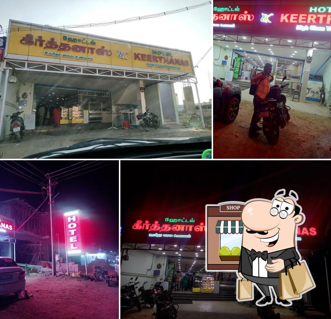 The exterior of Hotel Keerthanas Pure Veg