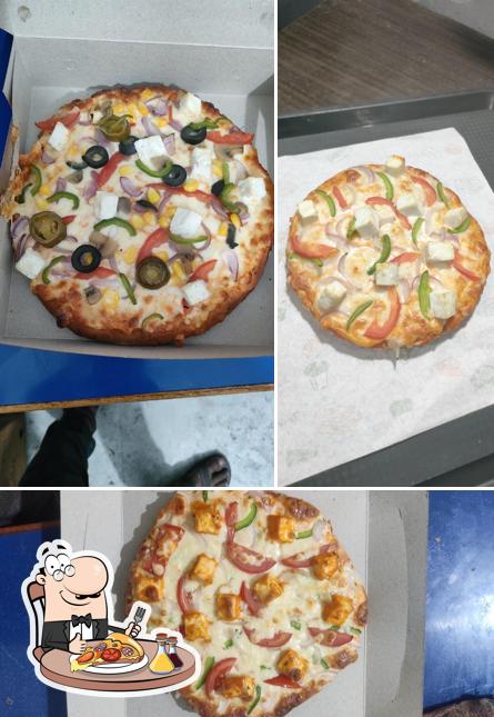 Try out pizza at Three 45 food zone