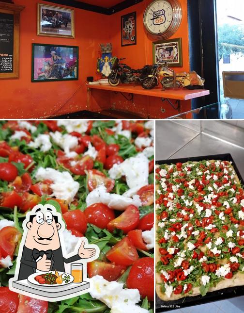 Dai un’occhiata alla immagine che mostra la cibo e esterno di Pizzeria La Bifora