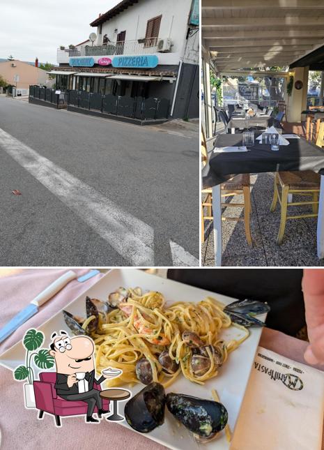 Questa è la foto che presenta la interni e cibo di Maninpasta