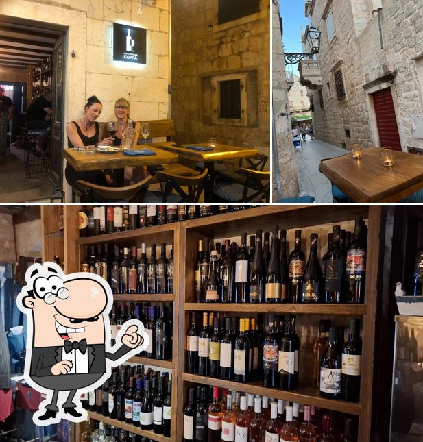 Gli interni di Wine & Cheese bar Coppa