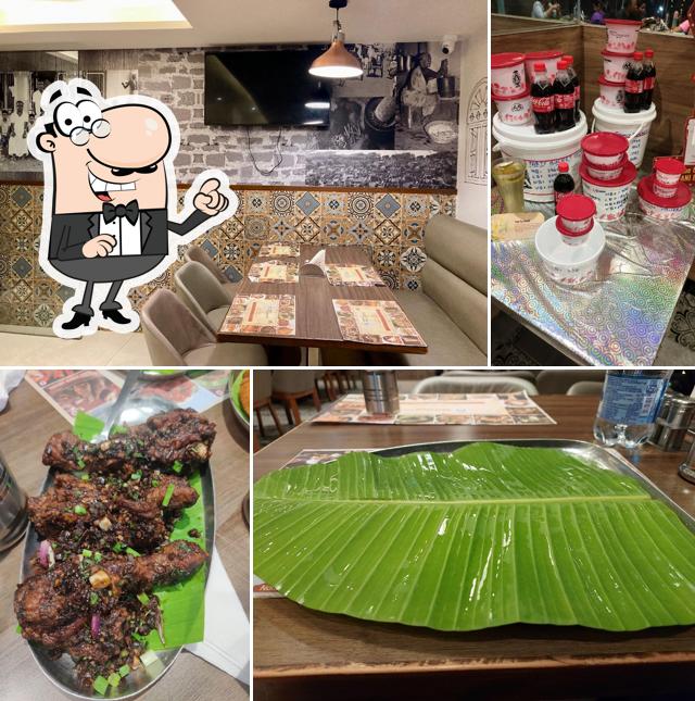 The interior of Dindigul Thalappakatti Restaurant Basaveshwara Nagar