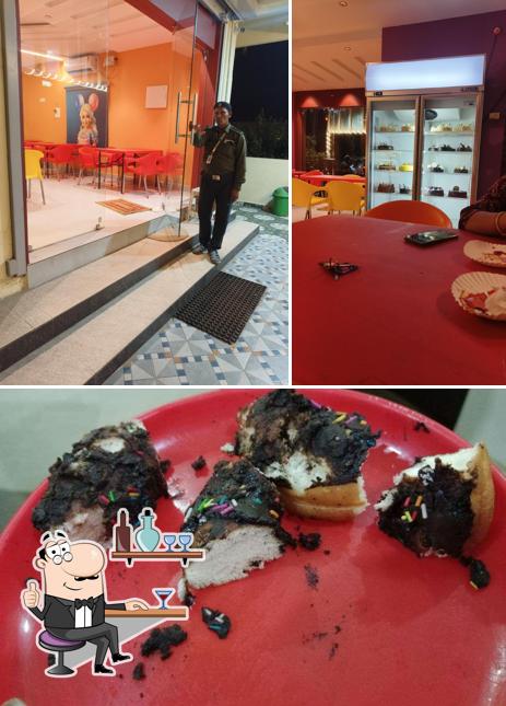 This is the photo showing interior and food at Baker's Hub