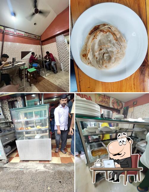 Take a seat at one of the tables at Hotel Abida