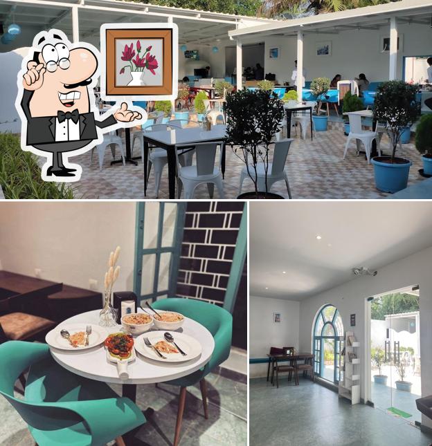 The interior of Bluebrick Cafe