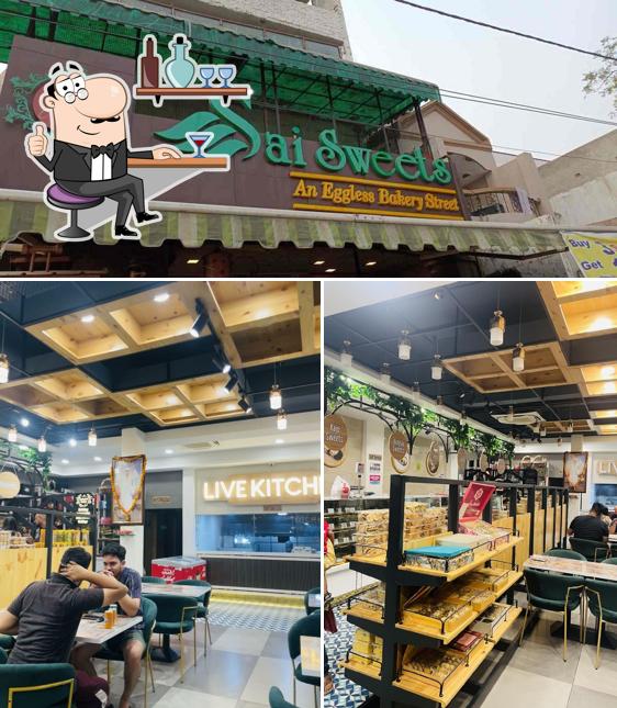 The interior of Sai Sweets
