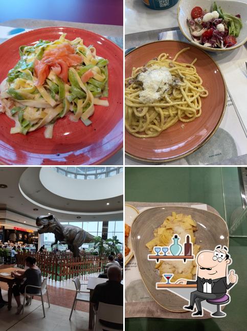 Questa è la immagine che mostra la interni e cibo di Ristorante Giovanni Rana Le Corti Venete