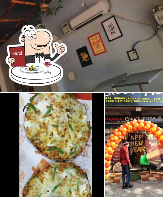 Among different things one can find food and interior at Urban Crust pizza