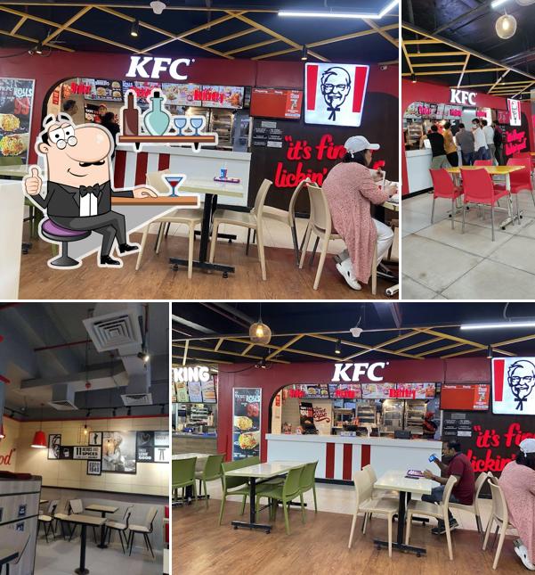 Take a seat at one of the tables at KFC
