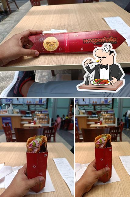 This is the photo depicting food and interior at Wrapafella