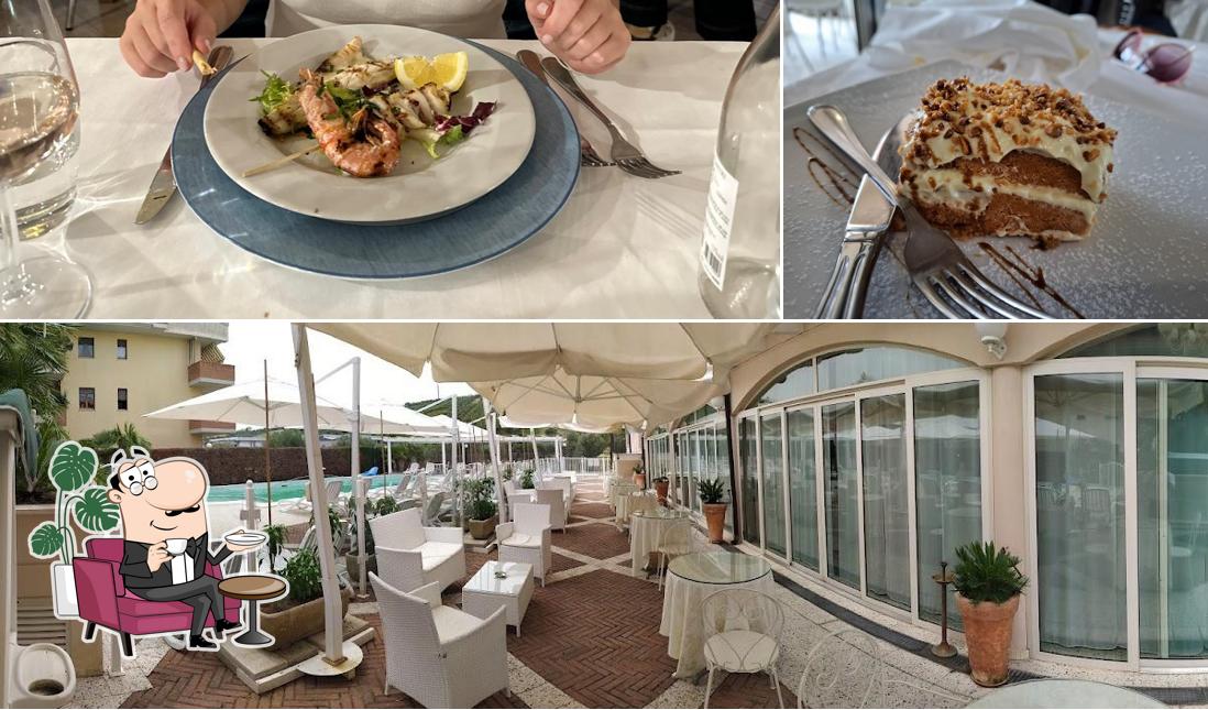 La interni e cibo del ristorante