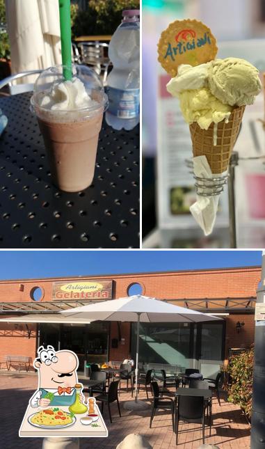 Artigiani Gelateria si caratterizza per la cibo e interni