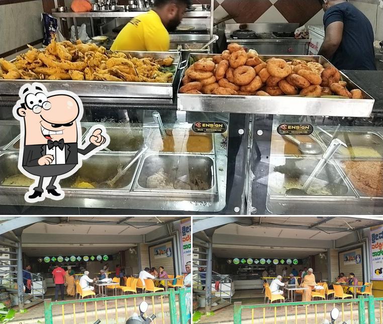 This is the photo depicting interior and food at Sri Hanuman Canteen