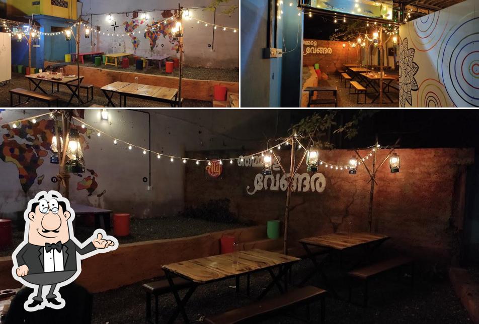 Take a seat at one of the tables at Alif Cafe