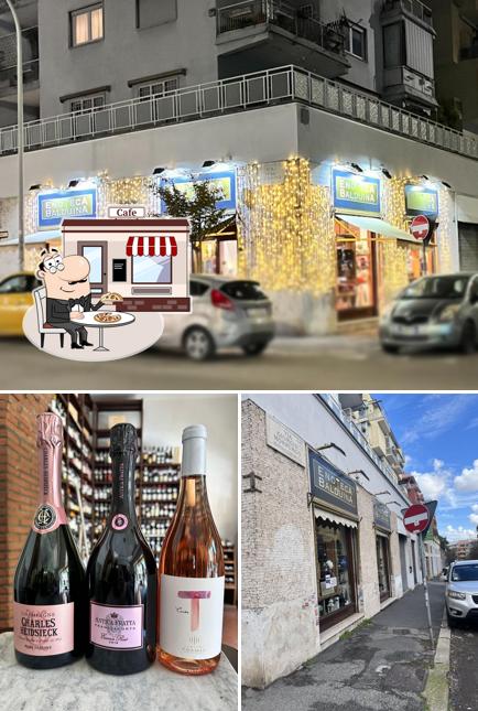 La esterno e cibo del ristorante