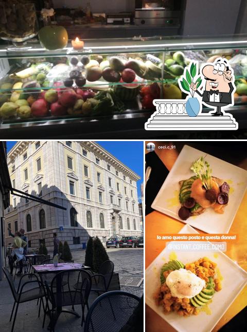 La esterno e cibo del ristorante