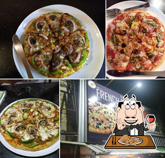 Pick pizza at French corner fresh&tasty