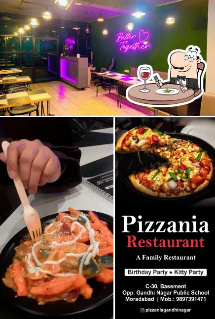 Pizzania gandhinagar is distinguished by food and interior