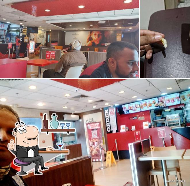 Take a seat at one of the tables at KFC