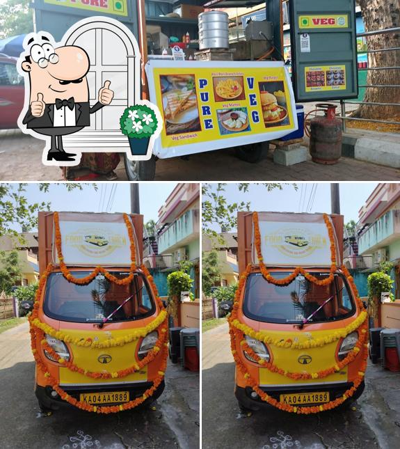 The restaurant's exterior and food