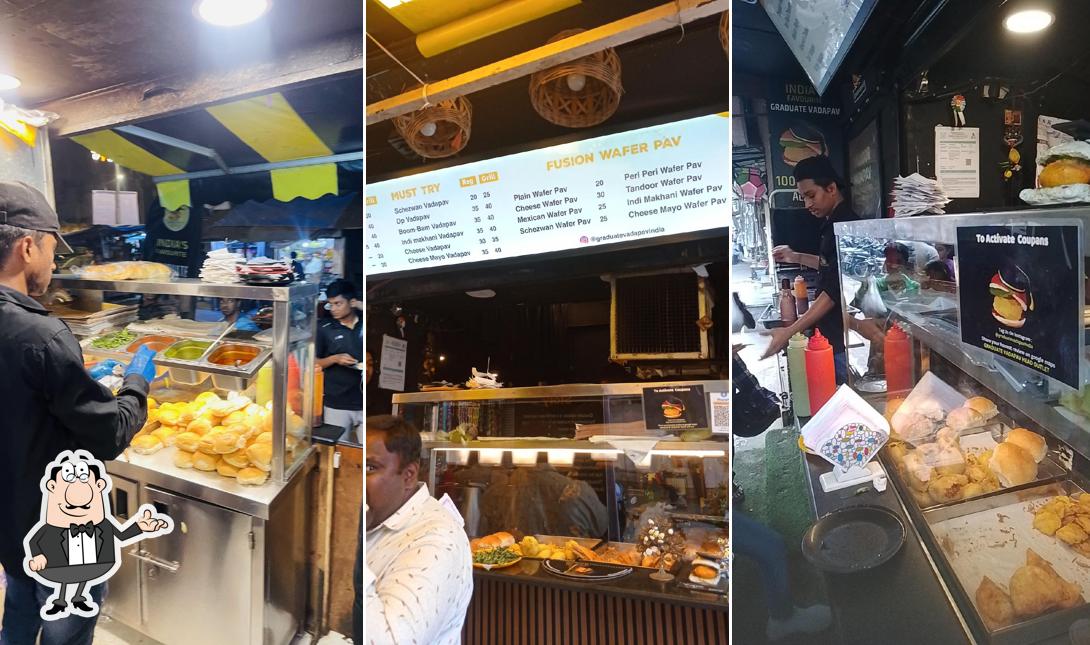 Take a seat at one of the tables at Graduate Vadapav Head Outlet