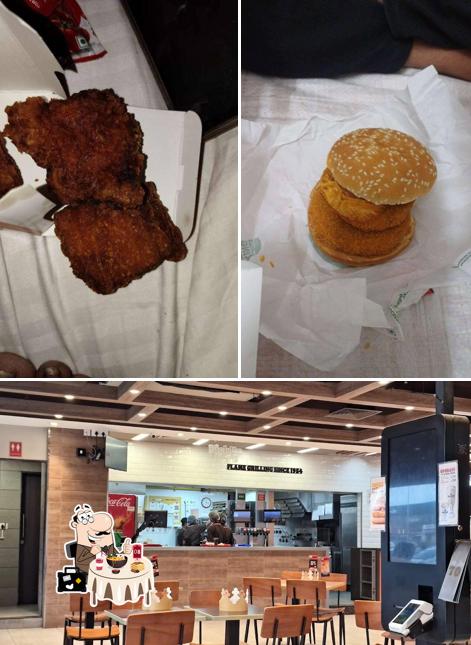 The photo of food and interior at Burger King