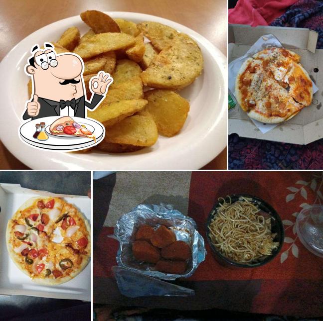 Get pizza at Burgers & More