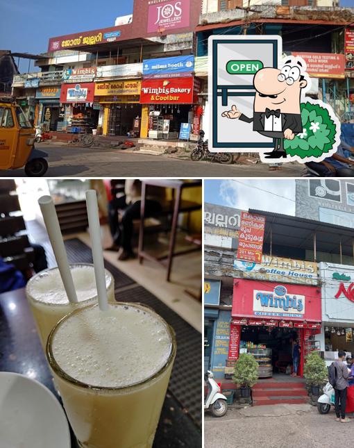Among various things one can find exterior and beverage at Wimbis Coffee House