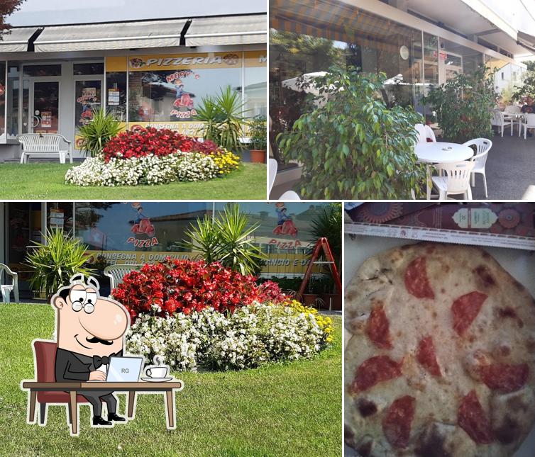Guarda la immagine che presenta la interni e cibo di Mery's Pizza