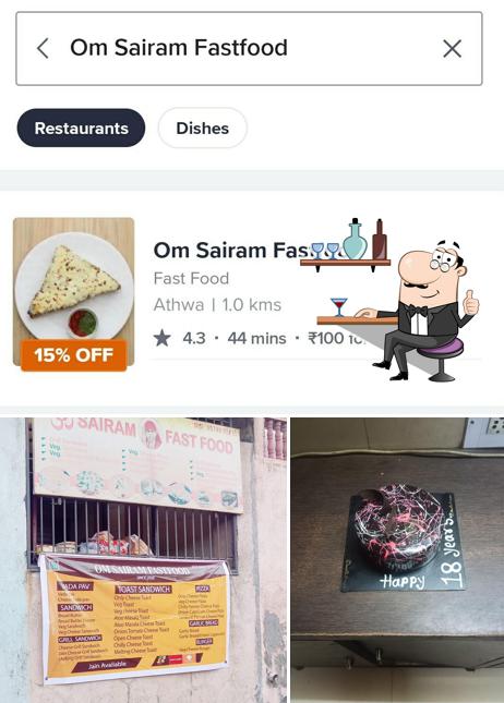 The interior of Om Sairam Fast Food or Sandwich Stories