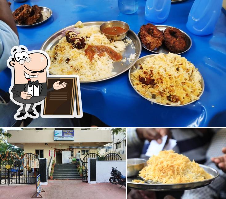 You can get some fresh air at the outside area of Telangana State Fish Canteen