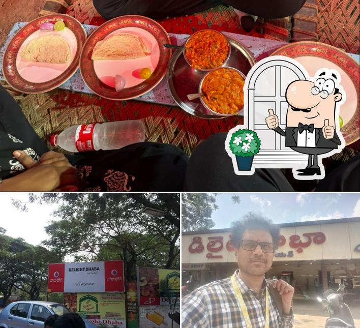 This is the image showing exterior and food at Delight Dhaba