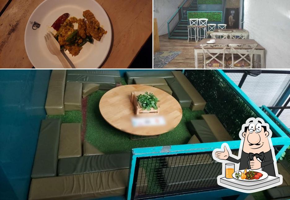 This is the picture showing food and interior at The #Box