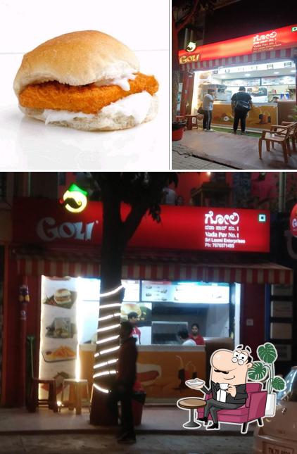 The picture of interior and food at Goli Vada Pav - Kasavanahalli