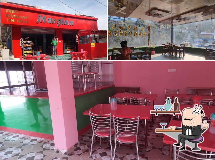 The interior of Manglam Restaurant