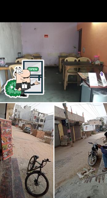 Take a look at the image showing exterior and interior at Sanskar Family Restaurant