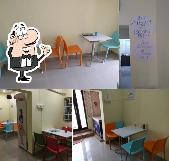 The interior of Amul Icecream Parlour
