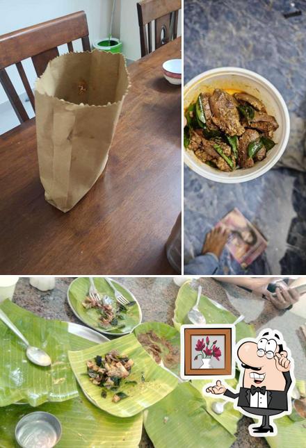 Among different things one can find interior and food at Sasi Briyani Restaurant