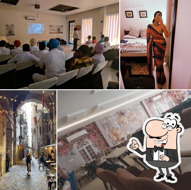 Take a seat at one of the tables at Hotel Skyring