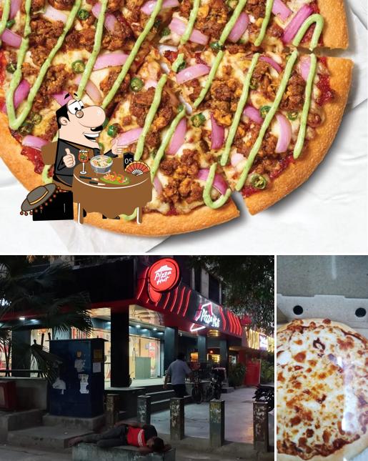 This is the picture showing food and exterior at Pizza Hut Naraina, Delhi
