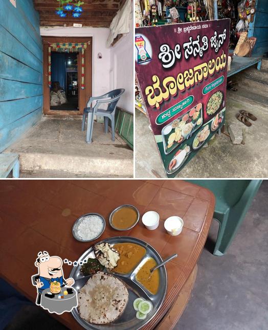 The photo of food and interior at Hotel sanmathi
