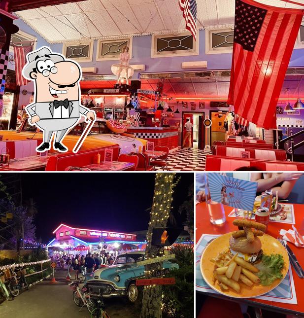 Puoi goderti l'aria fresca da seduto all'esterno di 1950 American Diner