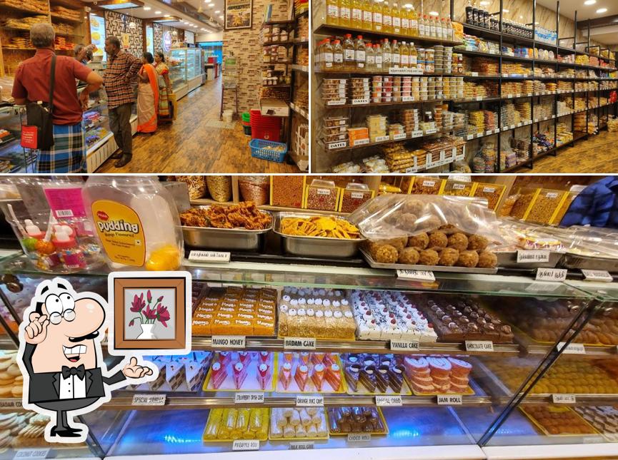 The interior of Malathi Sweet and Snacks