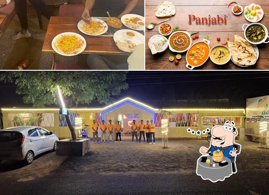 The image of food and exterior at Swaad Marwadi Dhaba