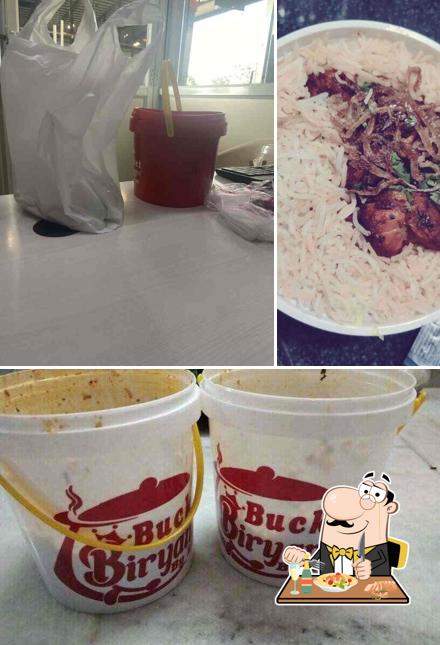 Check out the picture showing food and beverage at BUCKET Biryani By Kilo