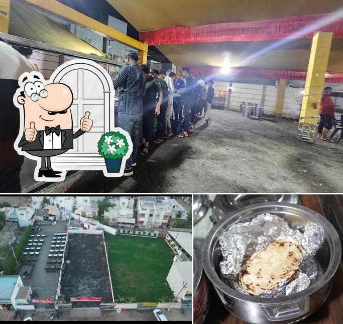 This is the picture displaying exterior and food at Radhe Krishna Restaurant
