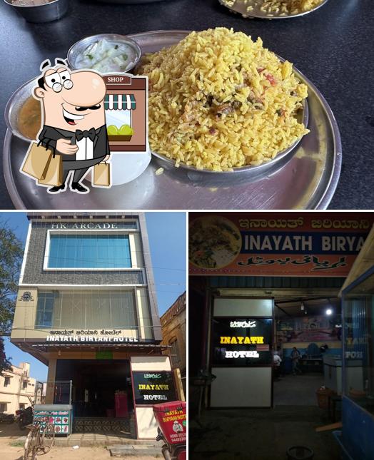The restaurant's exterior and food